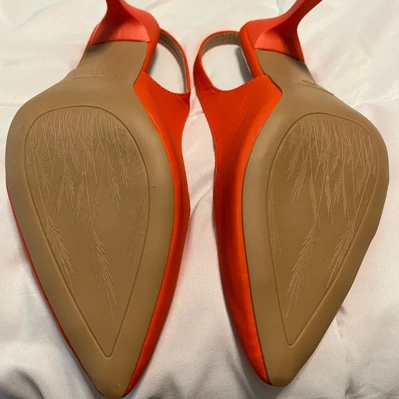Elegant Orange Stiletto Slingback 3 1/2" Heels - Size 43 (10) - NWOT - Picture 6 of 9